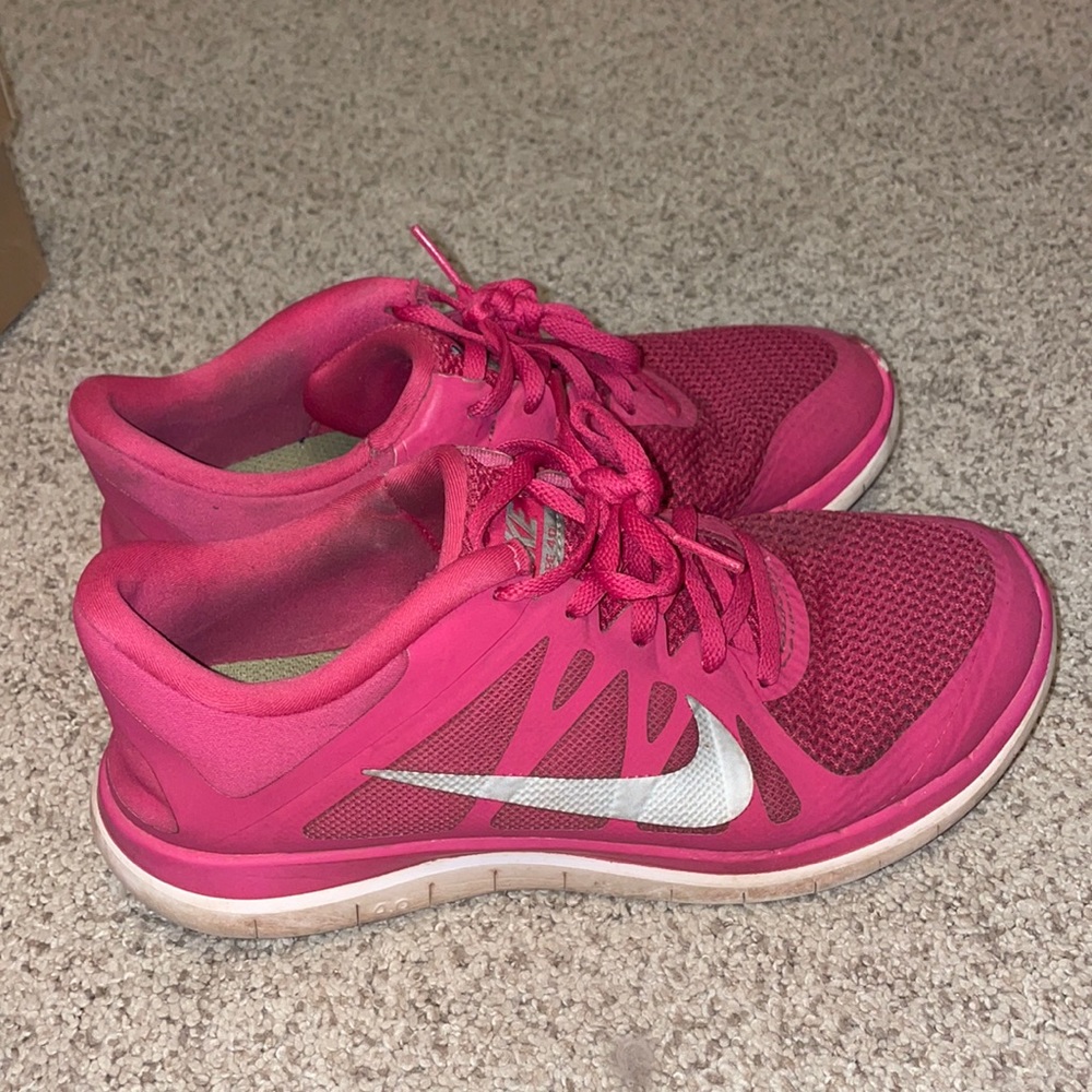 Nike Womens Free 4.0 V3 580406-610 Pink Running Shoes Lace Up Low Top Size 9